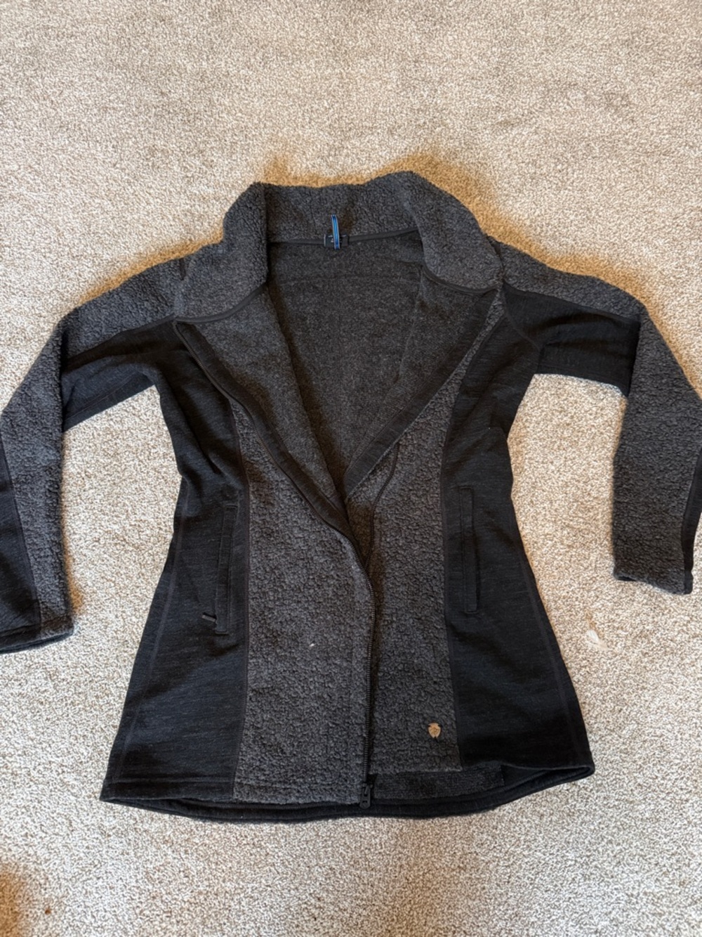 Kuhl Women's Two-Tone Black and Charcoal Knit Jacket